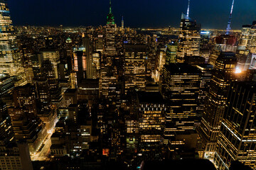 Breathtaking Night Cityscape of Vibrant and Lively Metropolis at Dusk and Night