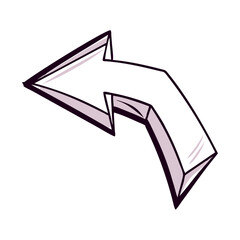 Stylish arrow icon pointing left for navigation and direction with a simple design