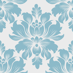 Obraz premium damask pattern with a classic floral design and vintage floral motifs, perfect for wallpaper, textile, invitation.