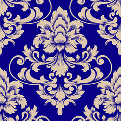 damask pattern with a classic floral design and vintage floral motifs, perfect for wallpaper, textile, invitation.