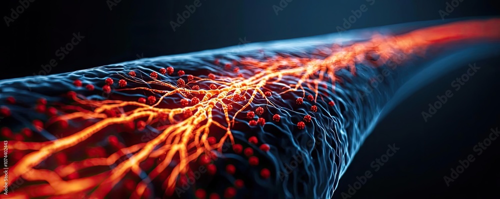 Poster abstract representation of energy flow and neural connections.