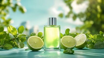 Lime essential oil, pure, natural, and refreshing citrus essence for aromatherapy, skincare, diy projects