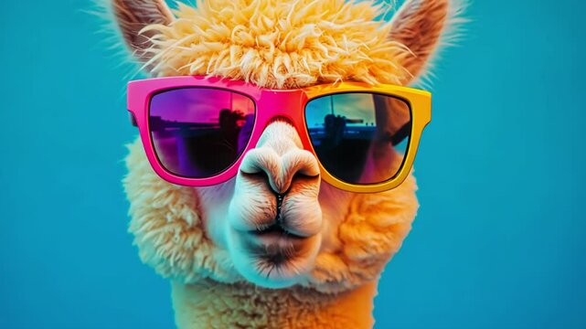 Cool Alpaca with Sunglasses