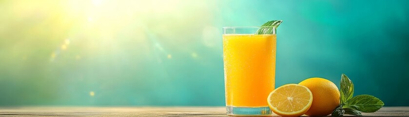 Invigorating orange juice with zesty lemon, a refreshing citrus delight for healthy boost