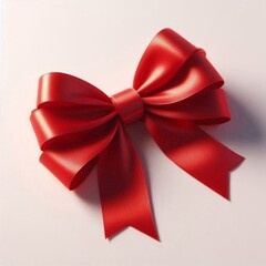 Fototapeta premium A large, vibrant red bow set against a white background. 