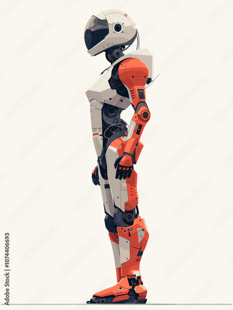 Poster vector illustration of a robot on a white background. artificial intelligence.