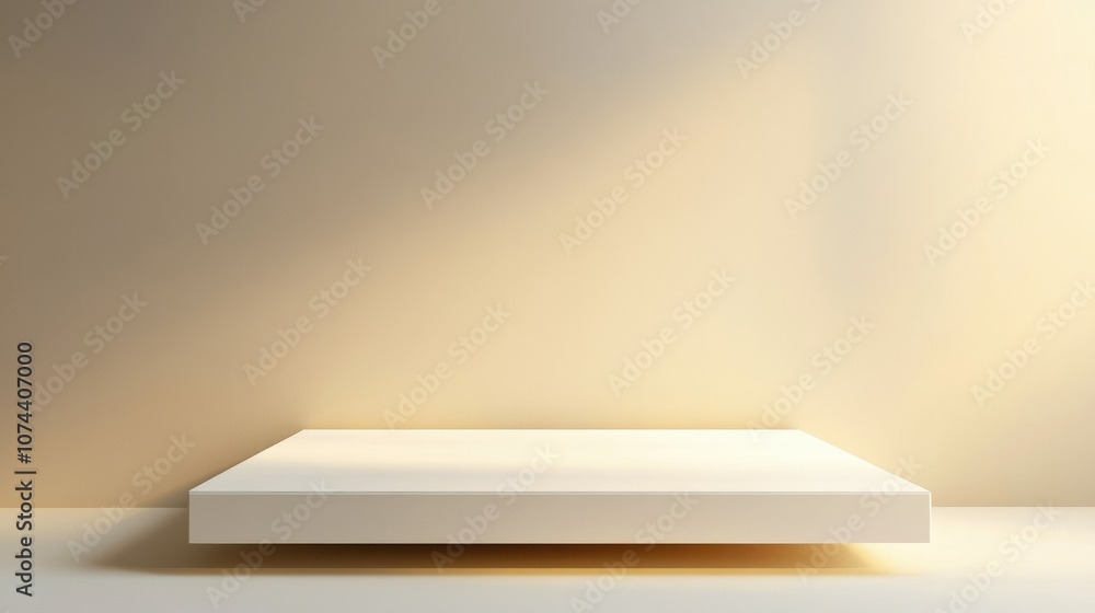 Poster 3d platform display with clean, minimalist design on a gradient background, suitable for product pre