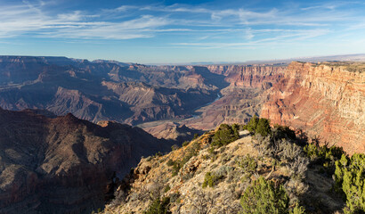 Golden hour at Grand Canyon National Park, Arizona. High quality picture for download.