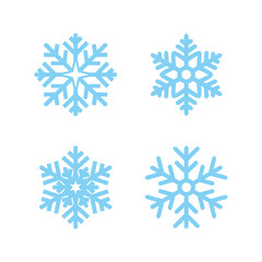 Fototapeta premium Snowflake set blue color logo design template. Snow flake vector icons collection