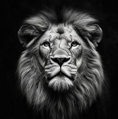 lion on black background