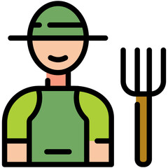 farmer filled line icon
