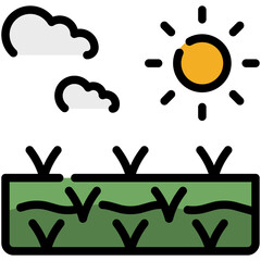 rice field filled line icon