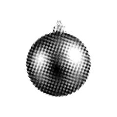 Christmas ball with halftone style,xmas ball cut out from magazine modern retro