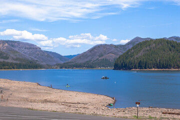 Mongold State Park view in Oregon in summer season. Detroit Lake State recreational area