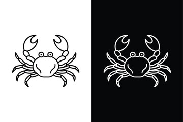 Crab icon illustration, on White Background Vector Art Illustration on white background.