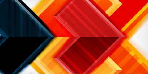 Arrow symbols created with 3d effects and line texture geometric abstract background