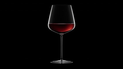 A wine glass is filled with red wine