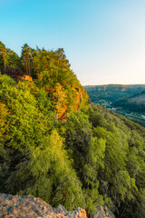 The Belvedere Viewpoint is place to review the canyon of the Elbe River. Bohemian Switzerland National Park, Czech republic,