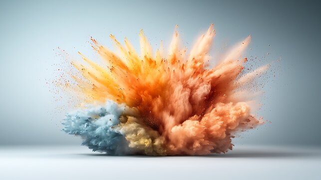 The product display frame features a dynamic and eye catching design with a colorful powder paint explosion motif