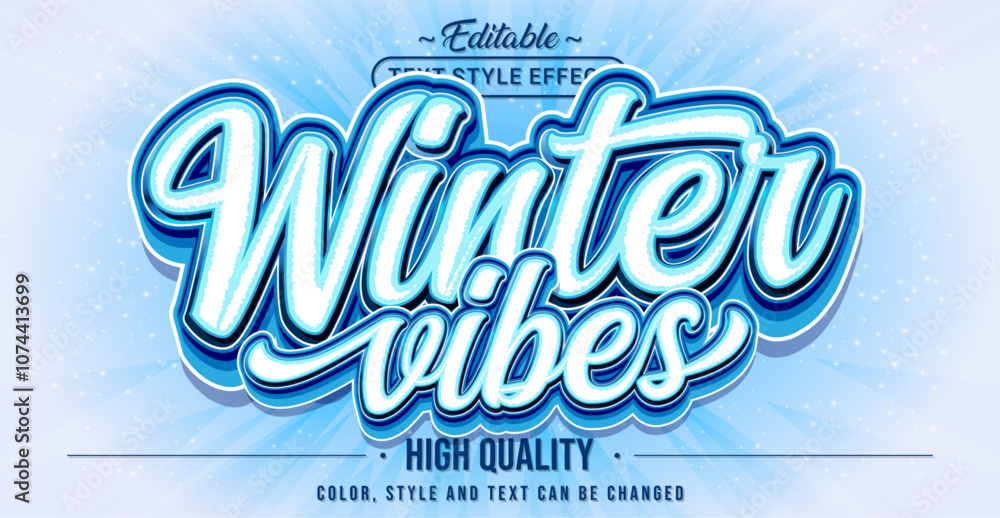Aufkleber Editable text style effect - Winter Vibes text style theme.