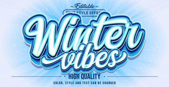 Editable text style effect - Winter Vibes text style theme.