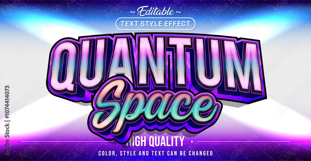 Poster Editable text style effect - Quantum Space text style theme.