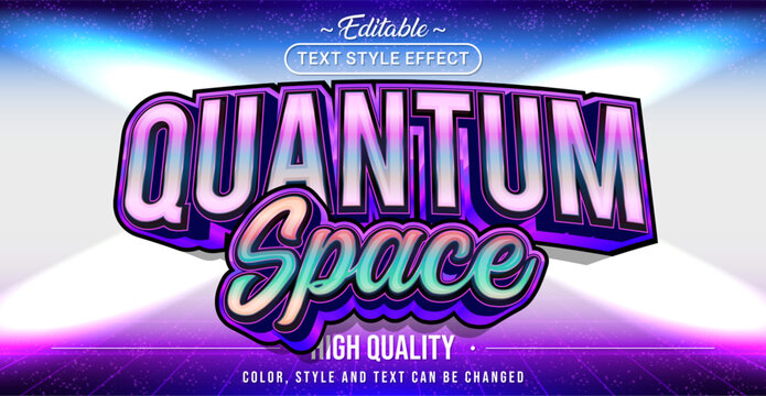 Editable text style effect - Quantum Space text style theme.