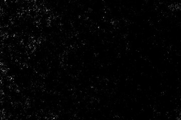 Chaotic white star bokeh on black background. falling blurry bokeh snow overlay, starry sky. white spot and drops. abstraction