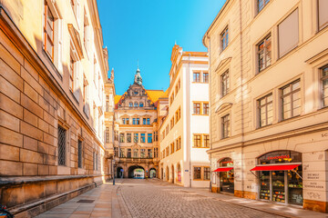 Naklejka premium Kleiner Ballsaal, Hausmannsturm Dresden Castle (Residenzschloss). Dresden, Saxony, Germany.