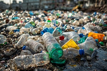 Obraz premium Waste and Plastic Pollution in the environment