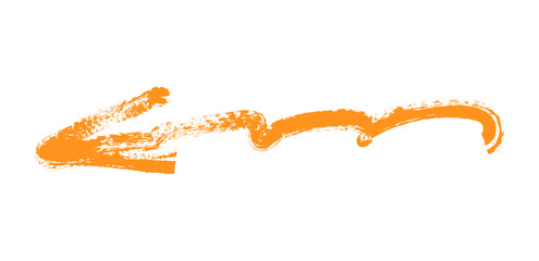 Hand drawn simple arrow drawn with wax crayon, chalk or charcoal. Uneven dry texture for underlining highlighting. Pencil drawn lines, strikethrough, grungy vector isolated on white