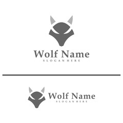 Wolf logo vector illustration. Wolf Head logo design concept template