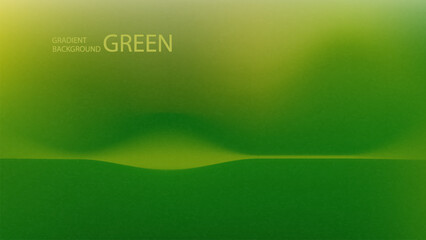 Horizontal Line and Wave. Abstract Green Gradient Background. Grainy texture. Design for Template, Social Media, Trendy, Vintage, Brochure, Banner