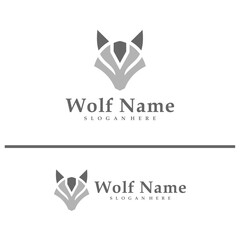 Wolf logo vector illustration. Wolf Head logo design concept template