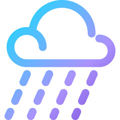 Stylized illustration of rain cloud with gradients showcasing rainfall and atmospheric conditions