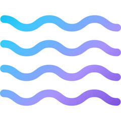 Wavy blue and purple lines representing movement and fluidity, set against a clean white background