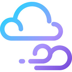 Colorful cloud illustration representing a gentle weather pattern ideal for weather-related themes in design