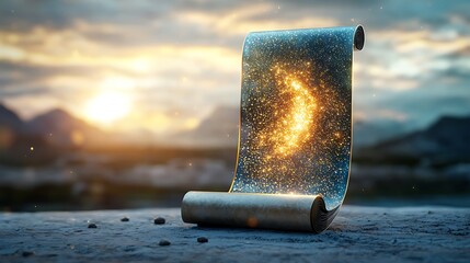 A stunning banner featuring an illuminated message inspired by the ancient teachings of the Holy Bible, created using generative artificial intelligence technology.