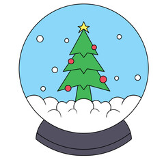 Illustration of Christmas Snow Globe