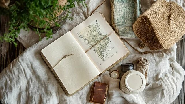 Zero-waste travel lifestyle, with reusable essentials and a minimalist approach to sustainable travel practices