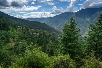 Beautiful Himalayan mountain landscape near Kasol village in Parvati valley, Himachal Praedsh