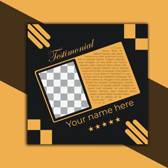 Modern client testimonial, customer feedback social media post template layout or web banner design with color variation template. Customer feedback testimonial social media post web banner template.