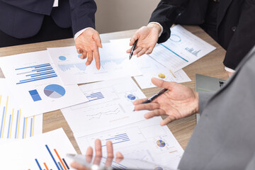 Business people teamwork working on digital tablet with analysis report and advisor showing plan, Financial analysis and Marketing teamwork concept.