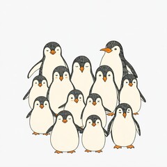 Fototapeta premium A group of penguins.