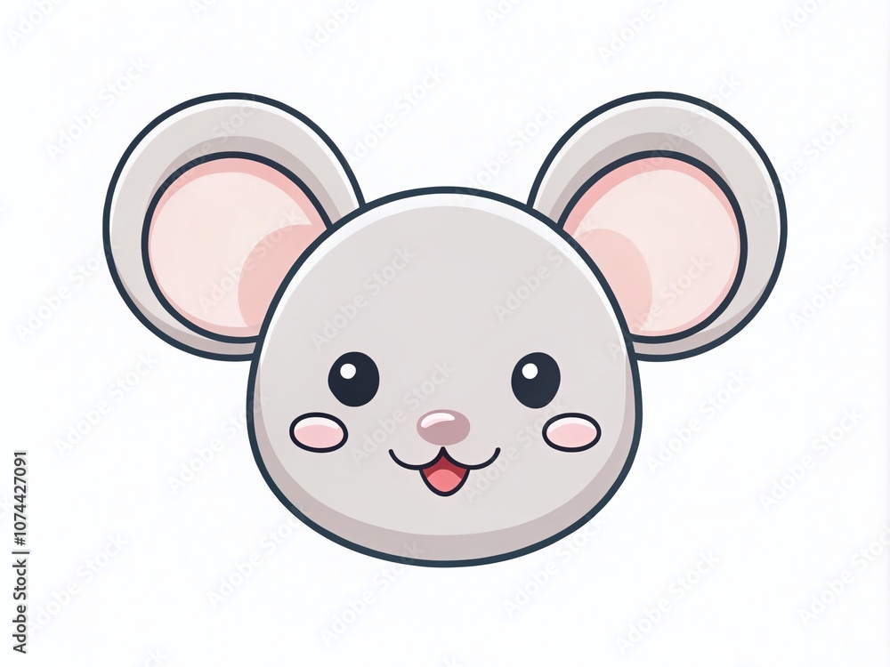 Poster adorable minimalist mouse logo design for modern branding and creative projects featuring soft color