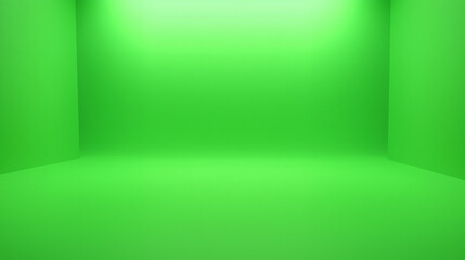 Empty Green Studio Room with Walls and Floor for Creative Design