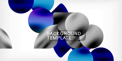 Bright circles with shadows abstract background