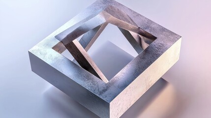 geometric 3D isometric design of a simple square structure