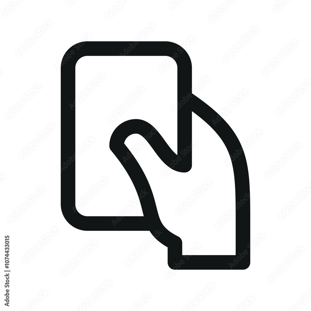 Poster bank card swipe ui icon, credit card payment simple line user interface vector symbol
