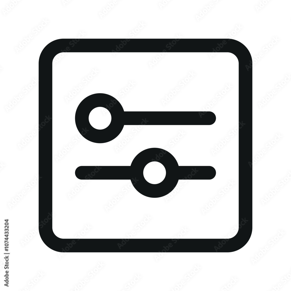 Poster sliders ui icon, options simple line user interface vector symbol